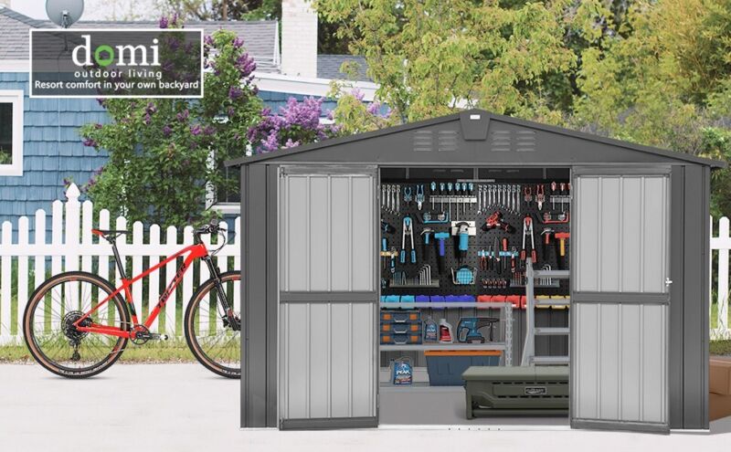 Large Outdoor 10x8 Metal Garden Storage Shed with Lock