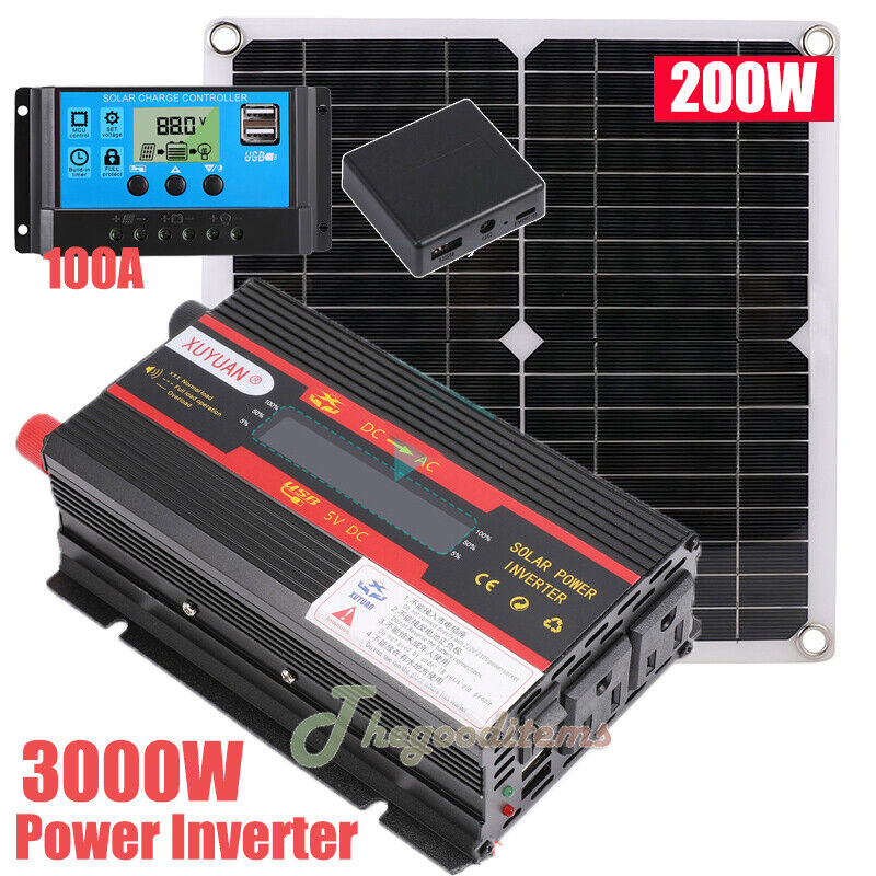 Complete 6000W Home Solar Power System 110V Grid Tie Kit