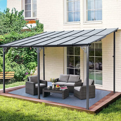 Outdoor Steel Gazebo Pergola Rectangular Canopy Shelter