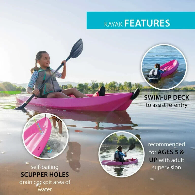 Kids 6ft Pink Paddle Kayak