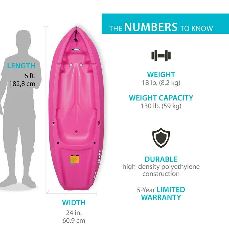 Kids 6ft Pink Paddle Kayak