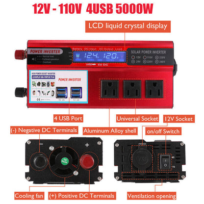 Complete 6000W Home Solar Power System 110V Grid Tie Kit