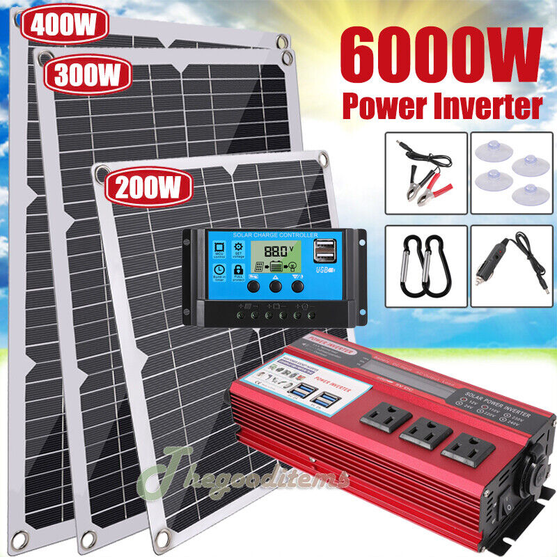 Complete 6000W Home Solar Power System 110V Grid Tie Kit