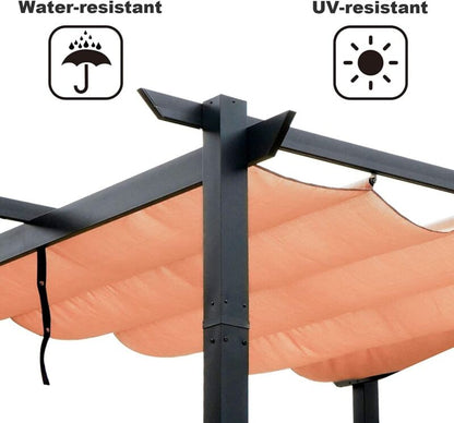 Durable 10x10 Foot Patio Retractable Pergola with Waterproof Top