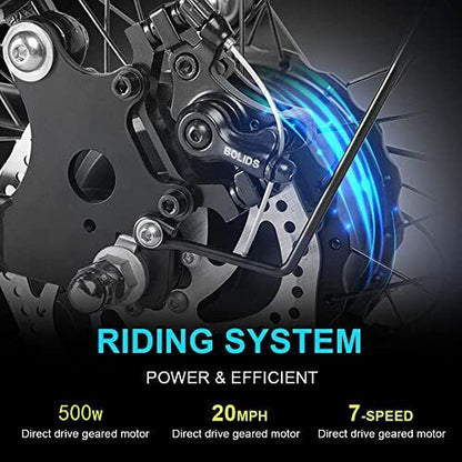 Powerful 1000W Electric Mountain Bike 20 Fat Tire Ebike