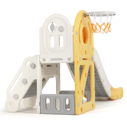 Fun 5-in-1 Kids Play Center with Slide and Hoop
