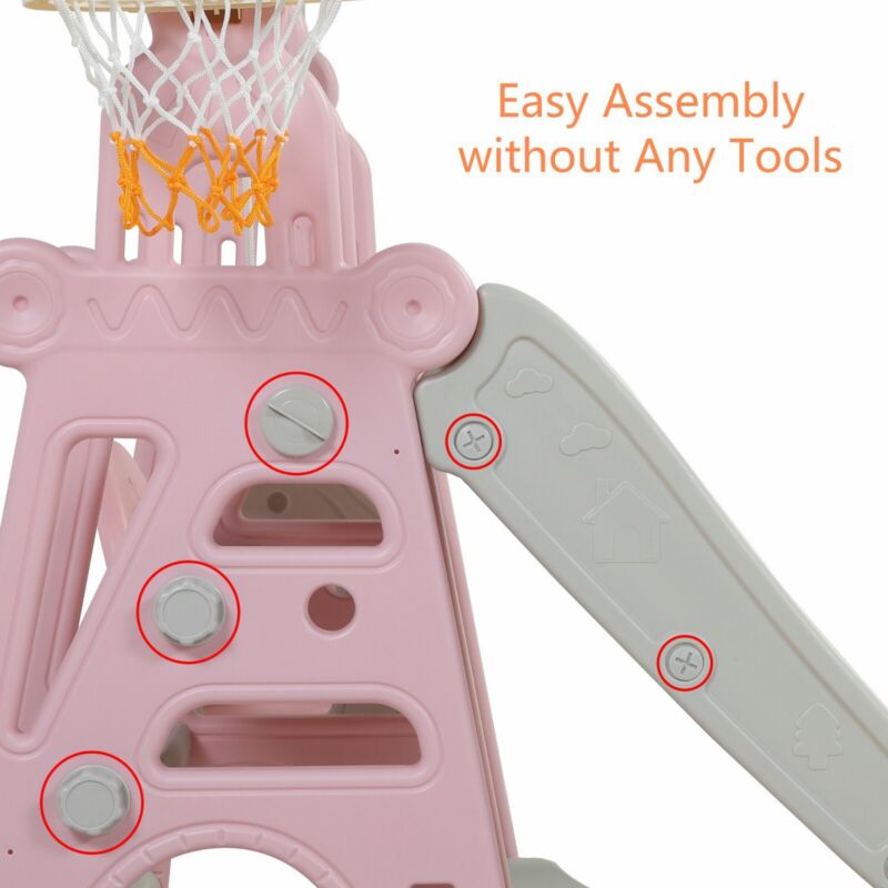 Fun 4 in 1 Kids Playset Slide Swing Set