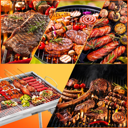 Compact Outdoor Portable Stainless Steel BBQ Grill Set