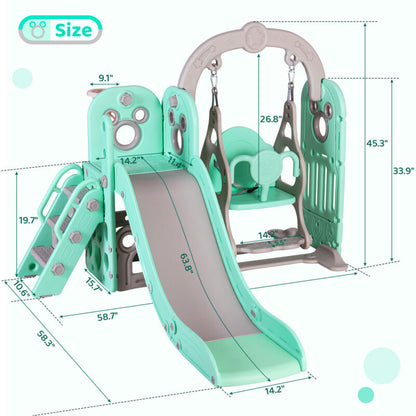 Fun Kids Climbing Play Set with Slide and Swing