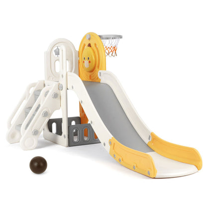 Fun 5-in-1 Kids Play Center with Slide and Hoop