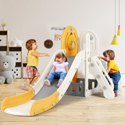 Fun 5-in-1 Kids Play Center with Slide and Hoop