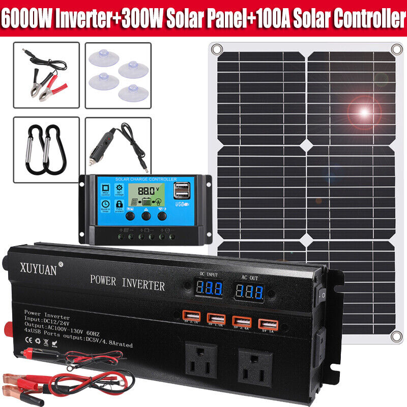 Complete 6000W Home Solar Power System 110V Grid Tie Kit