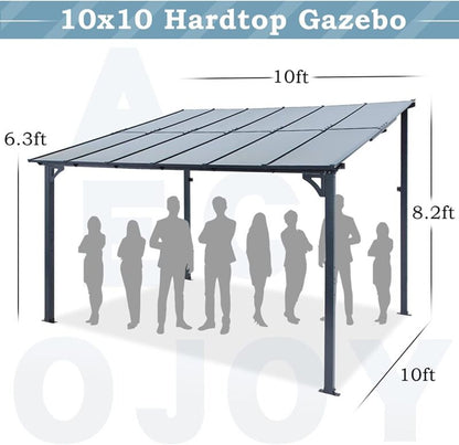 Outdoor Steel Gazebo Pergola Rectangular Canopy Shelter