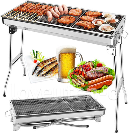Compact Outdoor Portable Stainless Steel BBQ Grill Set - Halri