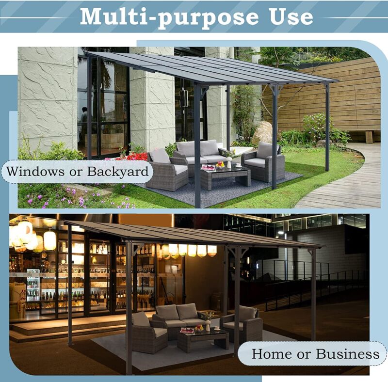 Outdoor Steel Gazebo Pergola Rectangular Canopy Shelter