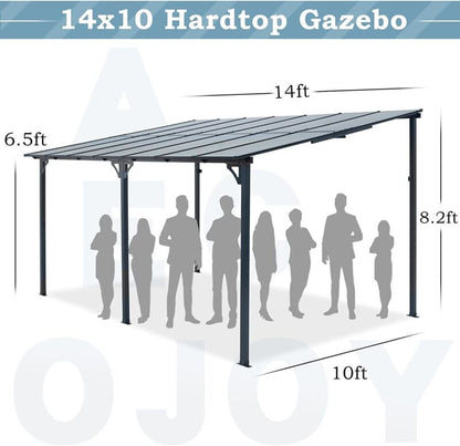 Outdoor Steel Gazebo Pergola Rectangular Canopy Shelter