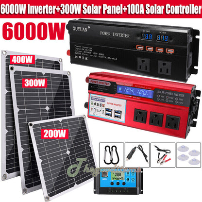 Complete 6000W Home Solar Power System 110V Grid Tie Kit
