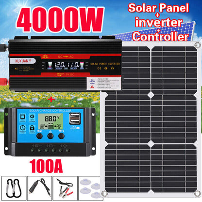 Complete 6000W Home Solar Power System 110V Grid Tie Kit