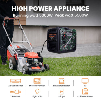 Powerful 5500W Portable Gas Inverter Generator