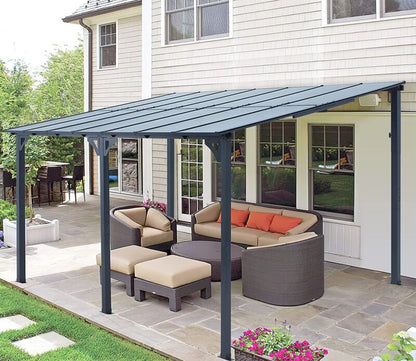 Outdoor Steel Gazebo Pergola Rectangular Canopy Shelter