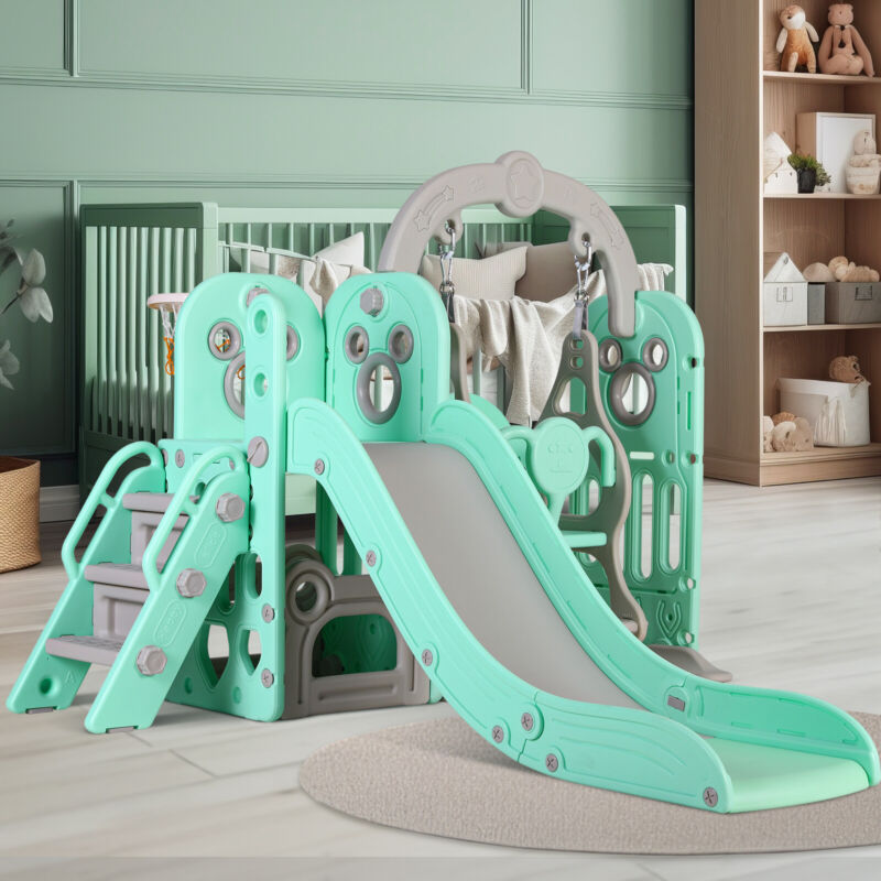 Fun Kids Climbing Play Set with Slide and Swing