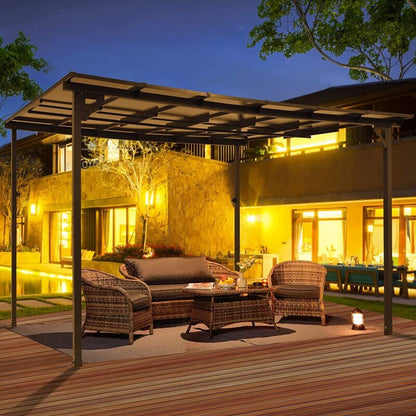 Outdoor Steel Gazebo Pergola Rectangular Canopy Shelter