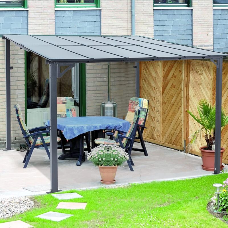 Outdoor Steel Gazebo Pergola Rectangular Canopy Shelter