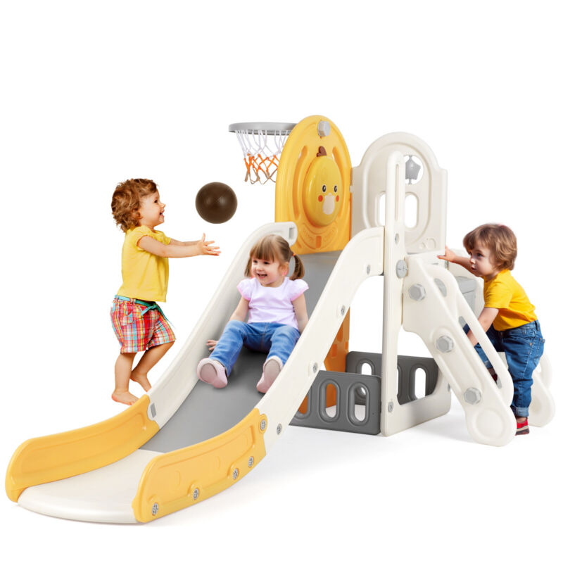 Fun 5-in-1 Kids Play Center with Slide and Hoop - Halri
