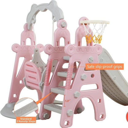 Fun 4 in 1 Kids Playset Slide Swing Set