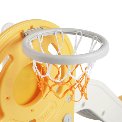 Fun 5-in-1 Kids Play Center with Slide and Hoop
