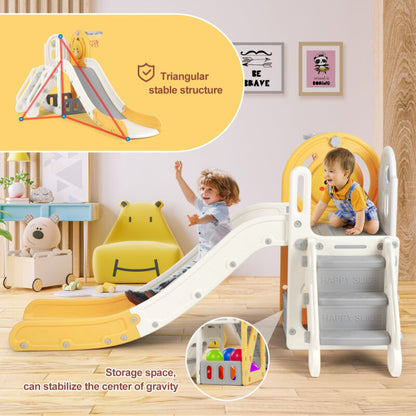 Fun 5-in-1 Kids Play Center with Slide and Hoop