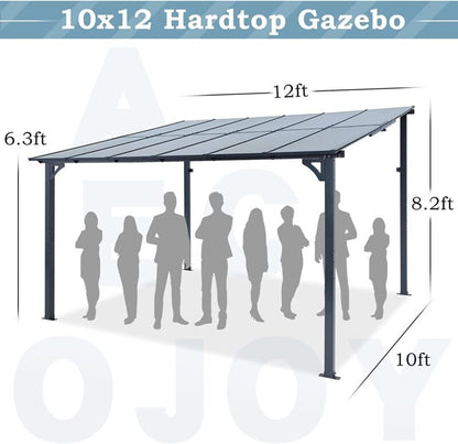 Outdoor Steel Gazebo Pergola Rectangular Canopy Shelter