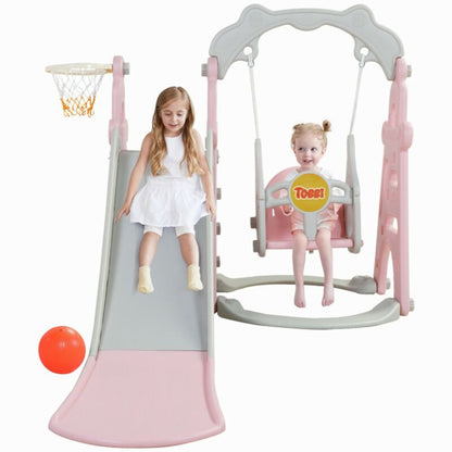Fun 4 in 1 Kids Playset Slide Swing Set