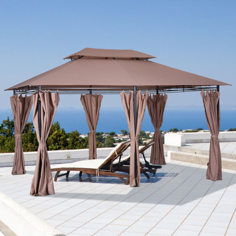 Large 2 Tier Metal Gazebo Patio Party Tent Shade - Halri
