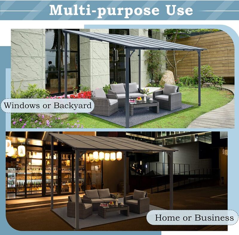 Outdoor Steel Gazebo Pergola Rectangular Canopy Shelter