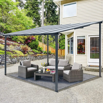 Outdoor Steel Gazebo Pergola Rectangular Canopy Shelter