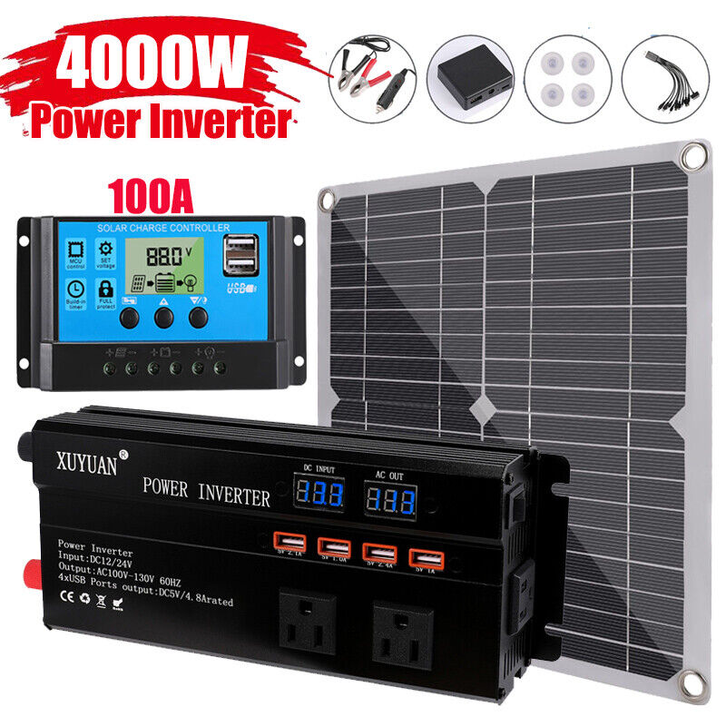 Complete 6000W Home Solar Power System 110V Grid Tie Kit