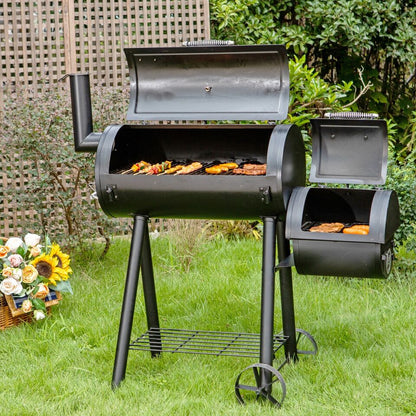 Outdoor BBQ Grill Smoker Combo Set