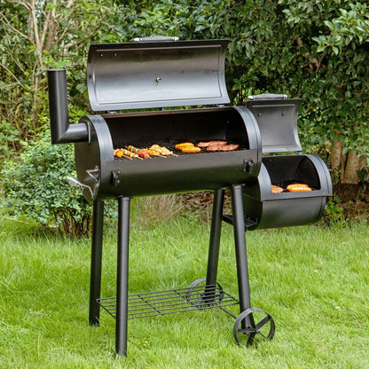 Outdoor BBQ Grill Smoker Combo Set