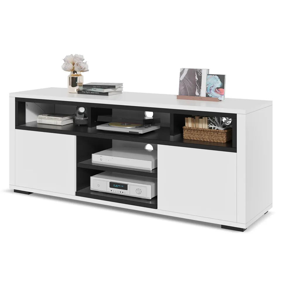 Sleek Glossy LED TV Media Console Stand