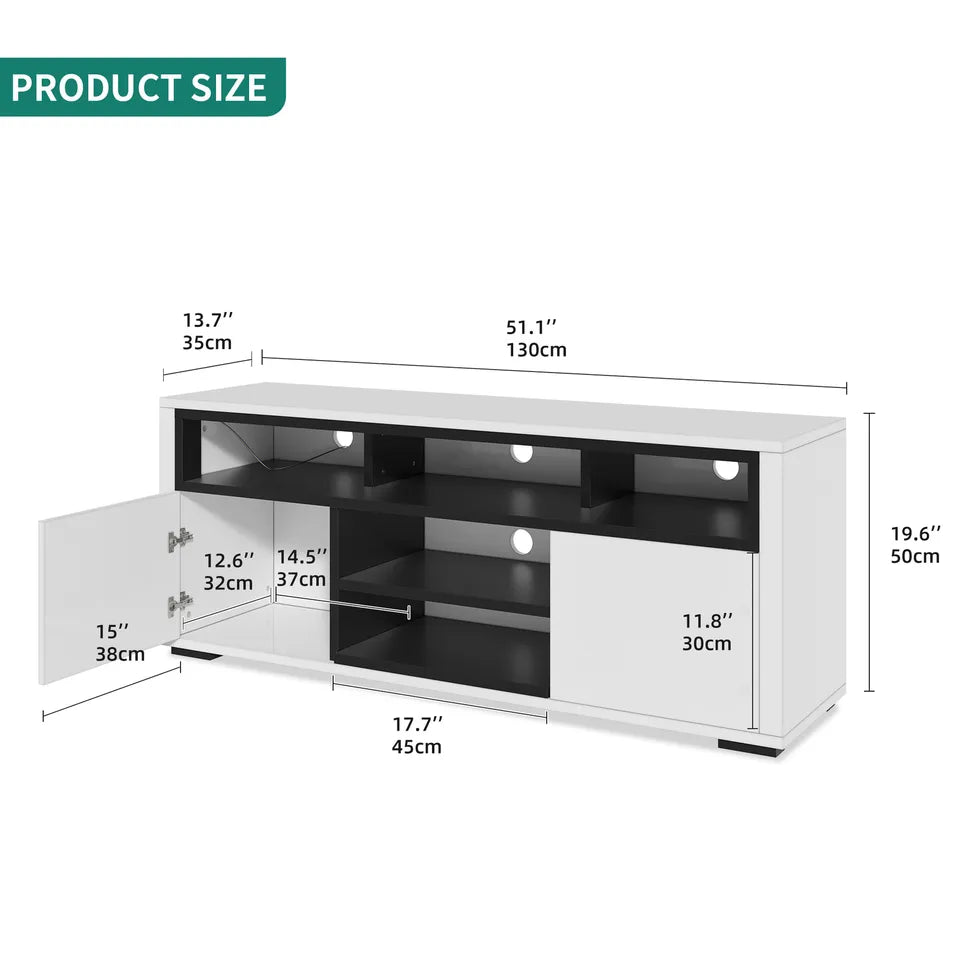 Sleek Glossy LED TV Media Console Stand