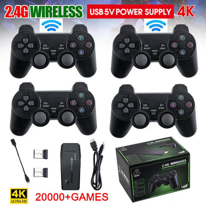 4K Gaming Console Stick with 64GB and Wireless Controllers
