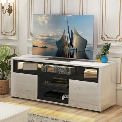 Sleek Glossy LED TV Media Console Stand - Halri