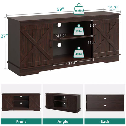 Rustic Coffee Station Cabinet With Shelves