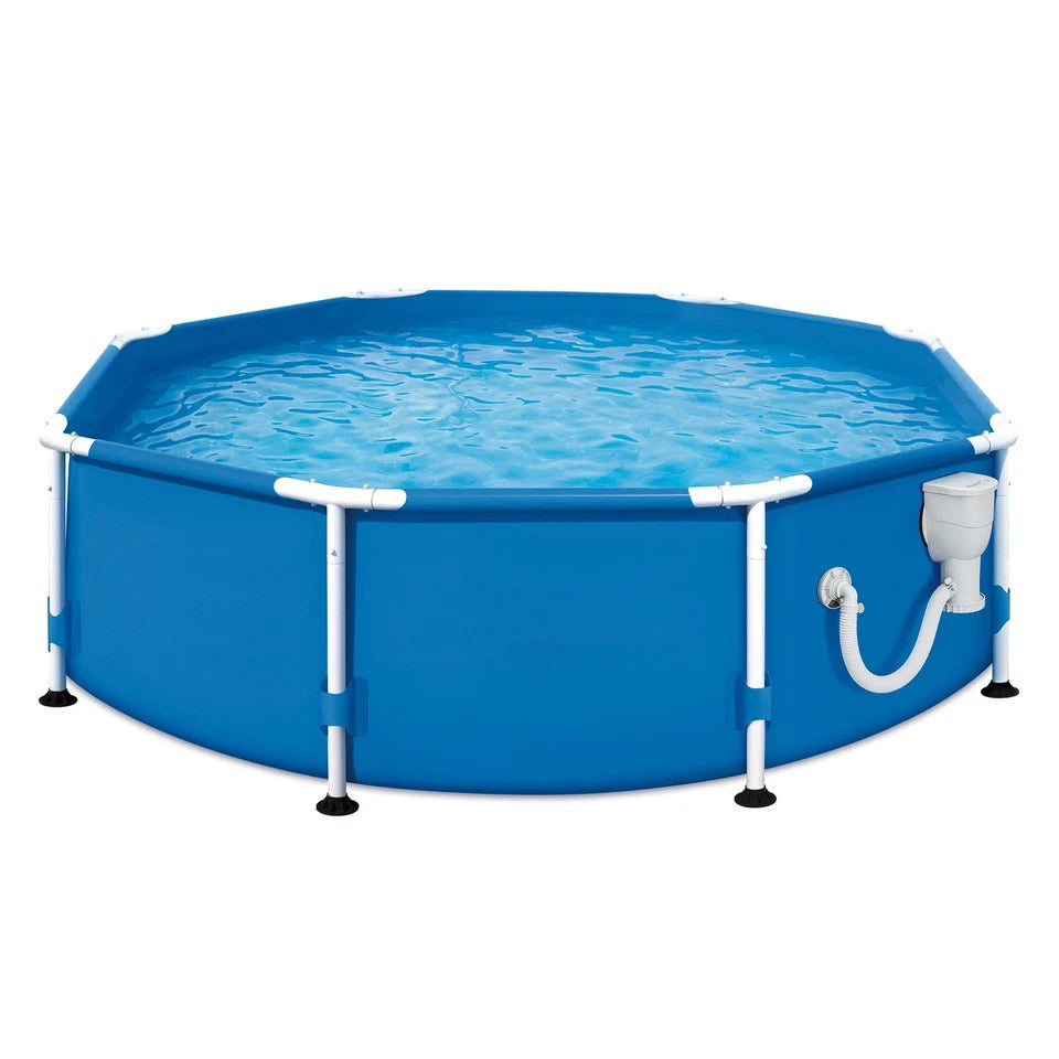 Large Round Above Ground Pool Kit with Frame