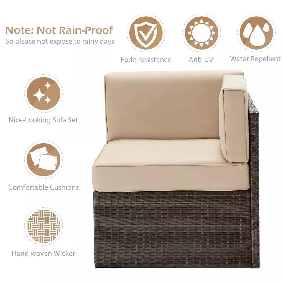 Garden Wicker Patio Set 7 PCS