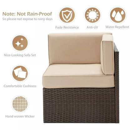 Garden Wicker Patio Set 7 PCS