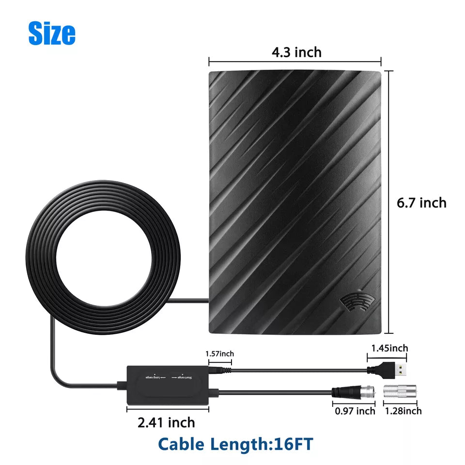 Improved 4K HDTV Indoor Digital TV Antenna with Amplifier