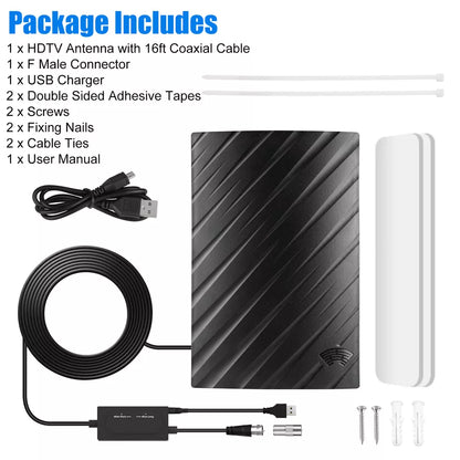 Improved 4K HDTV Indoor Antenna with Amplifier
