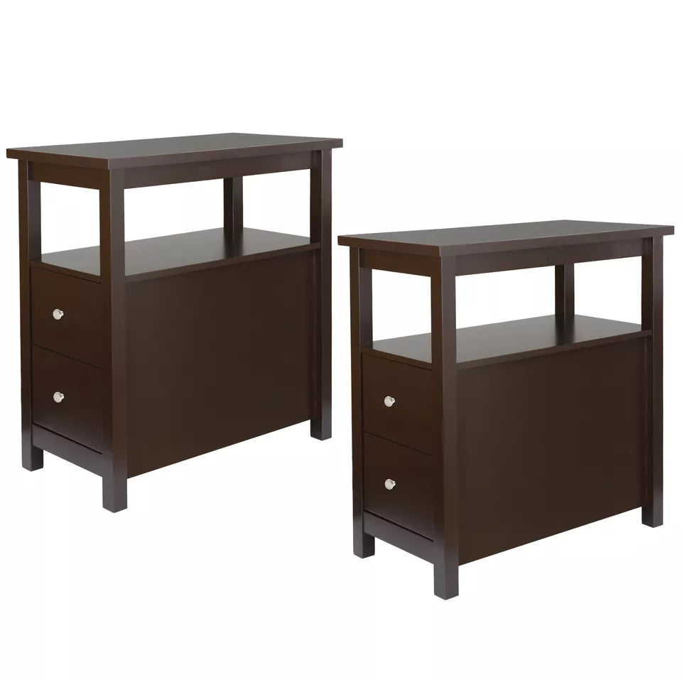 Compact Wooden Storage Side Table